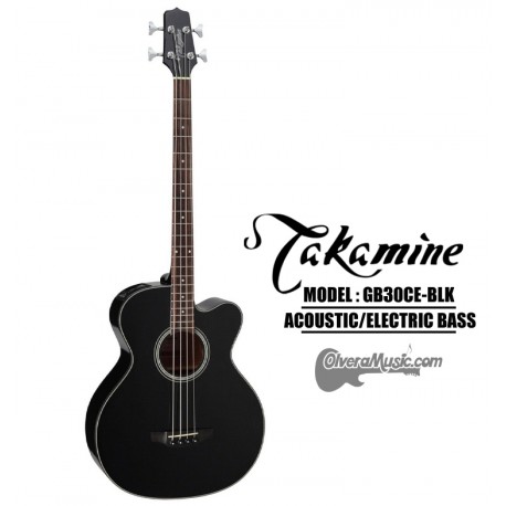 TAKAMINE 4-String Acoustic/Electric Bass - Black