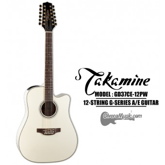 TAKAMINE G Series 12-String Acoustic/Electric Guitar -  Gloss Pearl White