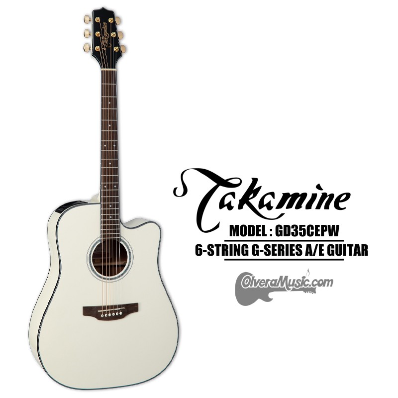 TAKAMINE G Series 6-String Acoustic/Electric Guitar - Pearl White - Olvera  Music