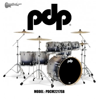 PDP "Concept Series" 7-Piece Maple Shell Pack  - Silver to Black Fade Lacquer
