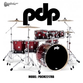 PDP "Concept Series" 7-Piece Maple Shell Pack - Red to Black Fade Lacquer