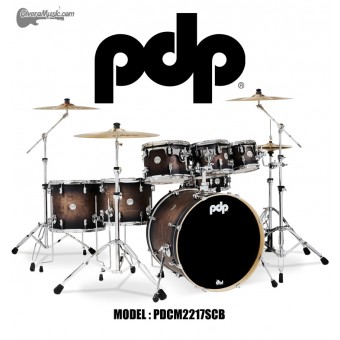 PDP "Concept Series" 7-Piece Maple Shell Pack -Satin Charcoal Burst Lacquer