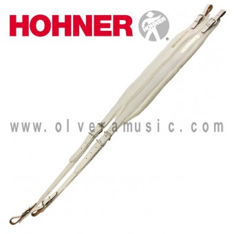 HOHNER Accordion Leather Straps - White