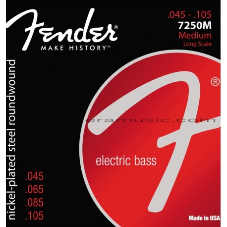 Fender (7250M) Cuerdas Para Bajo Electrico