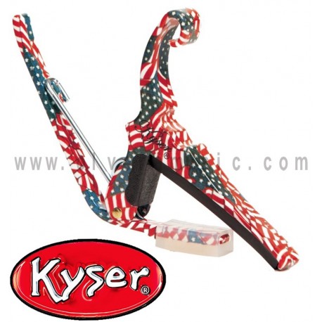 Kyser (KG6F) Quick-Change Acoustic Guitar Freedom Capo- Red/White/Blue