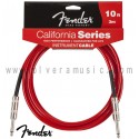 FENDER Cable para Instrumento Serie California Rojo 10ft (3m).