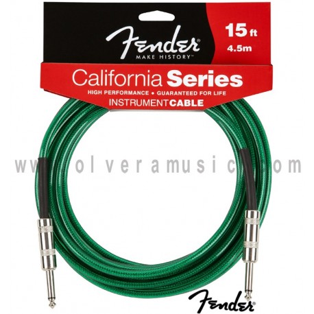 Fender (099-0515-057) Cable para Instrumento Serie California Verde 15ft (4.5m)