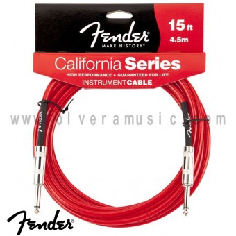 FENDER California Series Instrument Cable Red 15ft (4.5m).