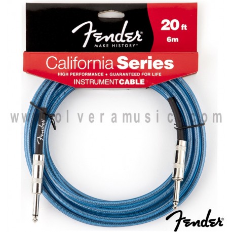 Fender (099-0520-002) California Series Instrument Cable Blue 20ft (6m)
