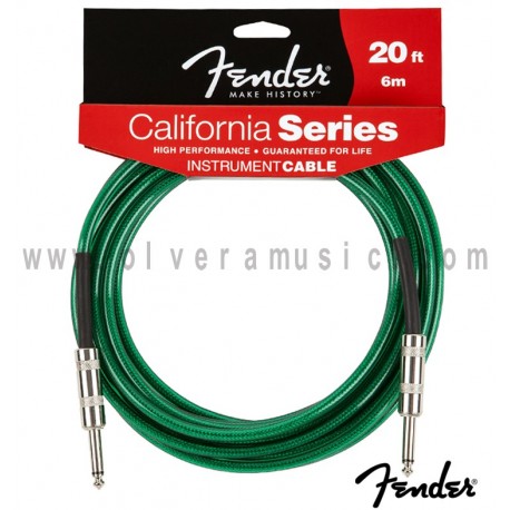 Fender (099-0520-057) Cable para Instrumento Serie California Verde 20ft (6m)