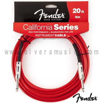 FENDER Cable para Instrumento Serie California Rojo 20ft (6m)
