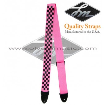 LM PRODUCTS "Pink Checkered" Correa Para Guitarra