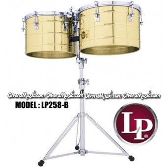 LP Thunder Tito Puente Timbales 15" & 16" Extra Deep Shells - Brass Finish