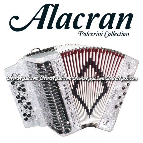 ALACRAN Diatonic Button Accordion Model 3112 - White