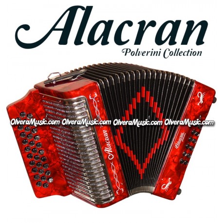 ALACRAN Diatonic Button Accordion Model 3112 - Pearl Red
