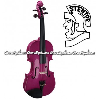 STENTOR "Harlequin Series" Student Model Violin Outfit - Raspberry Pink