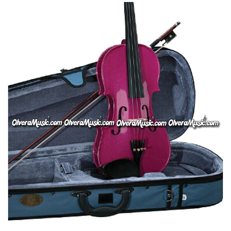 Pink 3/4 Stentor Harlequin Violin Outfit 