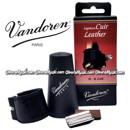 VANDOREN Leather Bb Clarinet Ligature & Plastic Cap