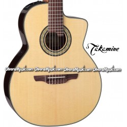 TAKAMINE Classical 24-Fret Cutaway Acoustic/Electric Guitar - Gloss Natural Finish