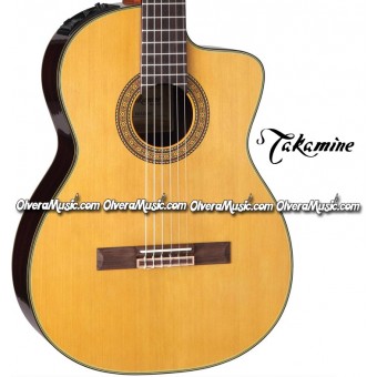 TAKAMINE Classical Cutaway Acoustic/Electric Guitar - Natural/Black Gloss Finish